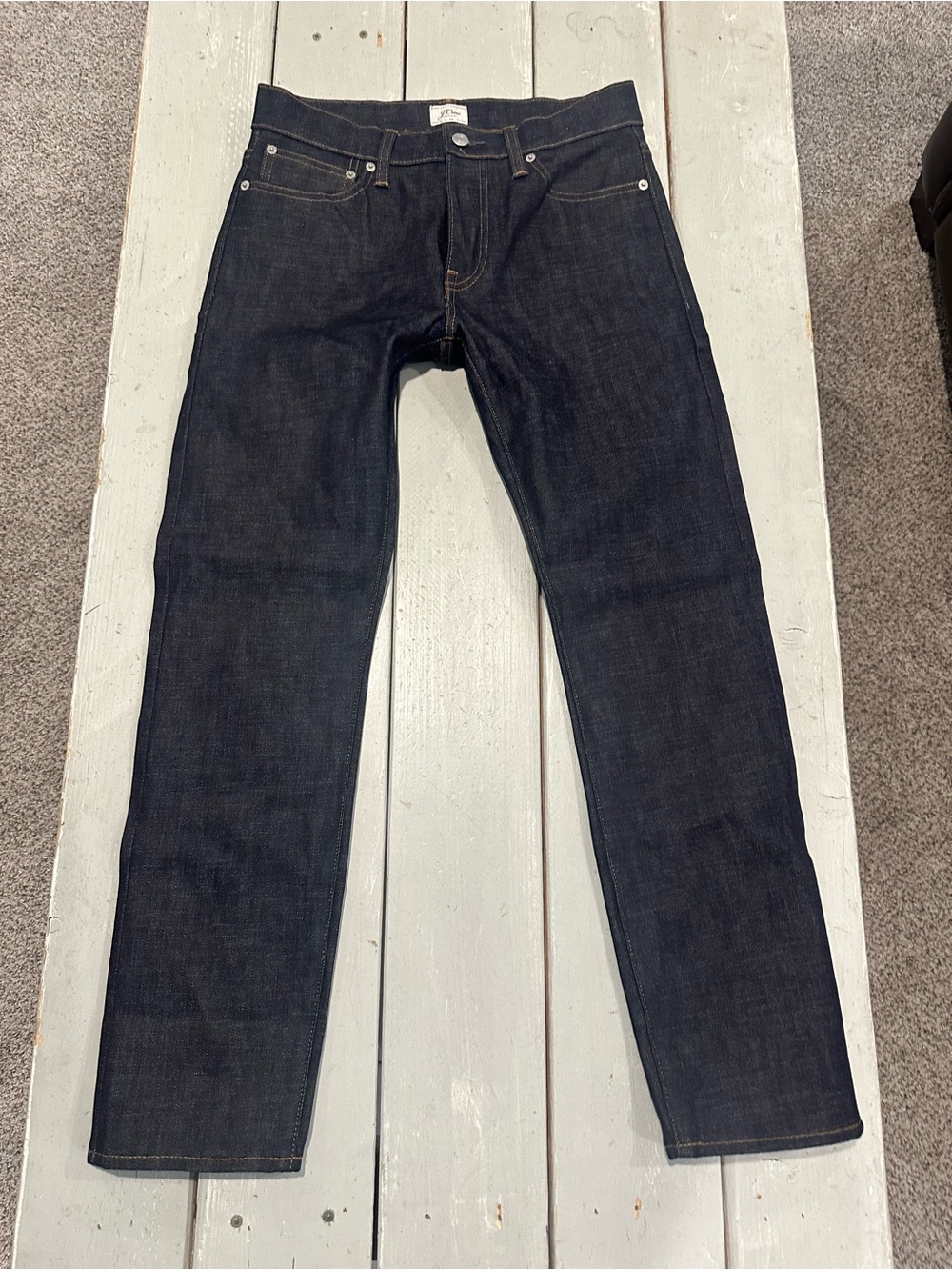 J.Crew 484 Slim Japanese Selvedge Denim Jeans Raw Indigo Size 30x30 Mens New